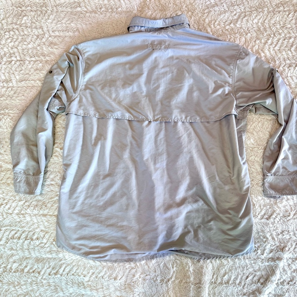 L.L. Bean XL Vented Fishing Shirt Gray Long Sleeve Mesh-Lined - Picture 8 of 9